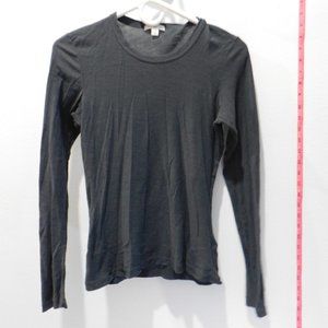 James Perse Crew Neck Long Sleeve T-Shirt Women's Size 0 Gray Tee